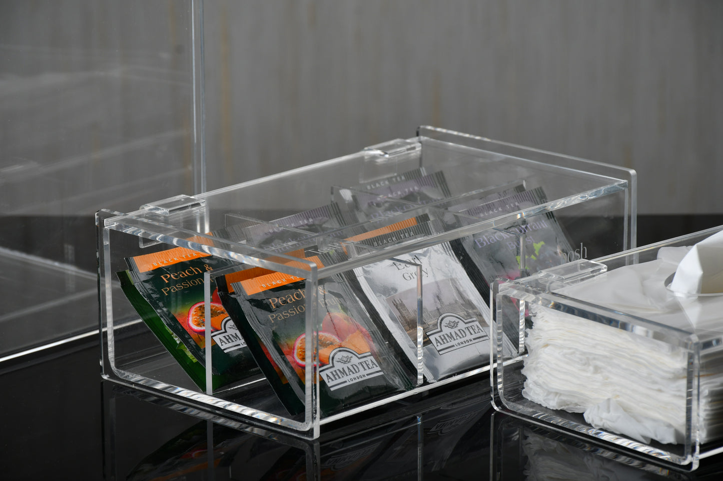 transparent set(basket+tissue box+tea box)