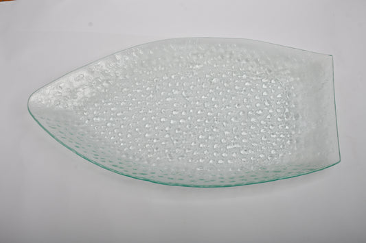 Fish shape glass serving plate