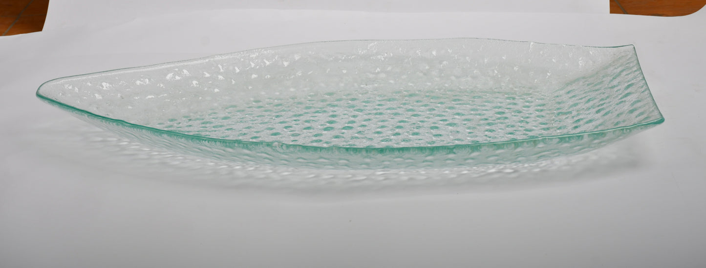 Fish shape glass serving plate