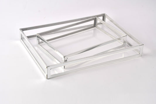 Silver framed serving tray