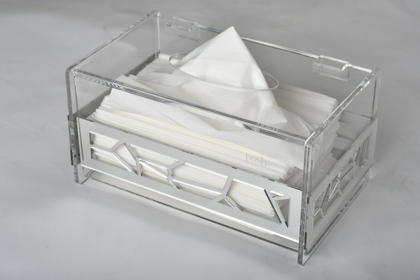 silver tissue box