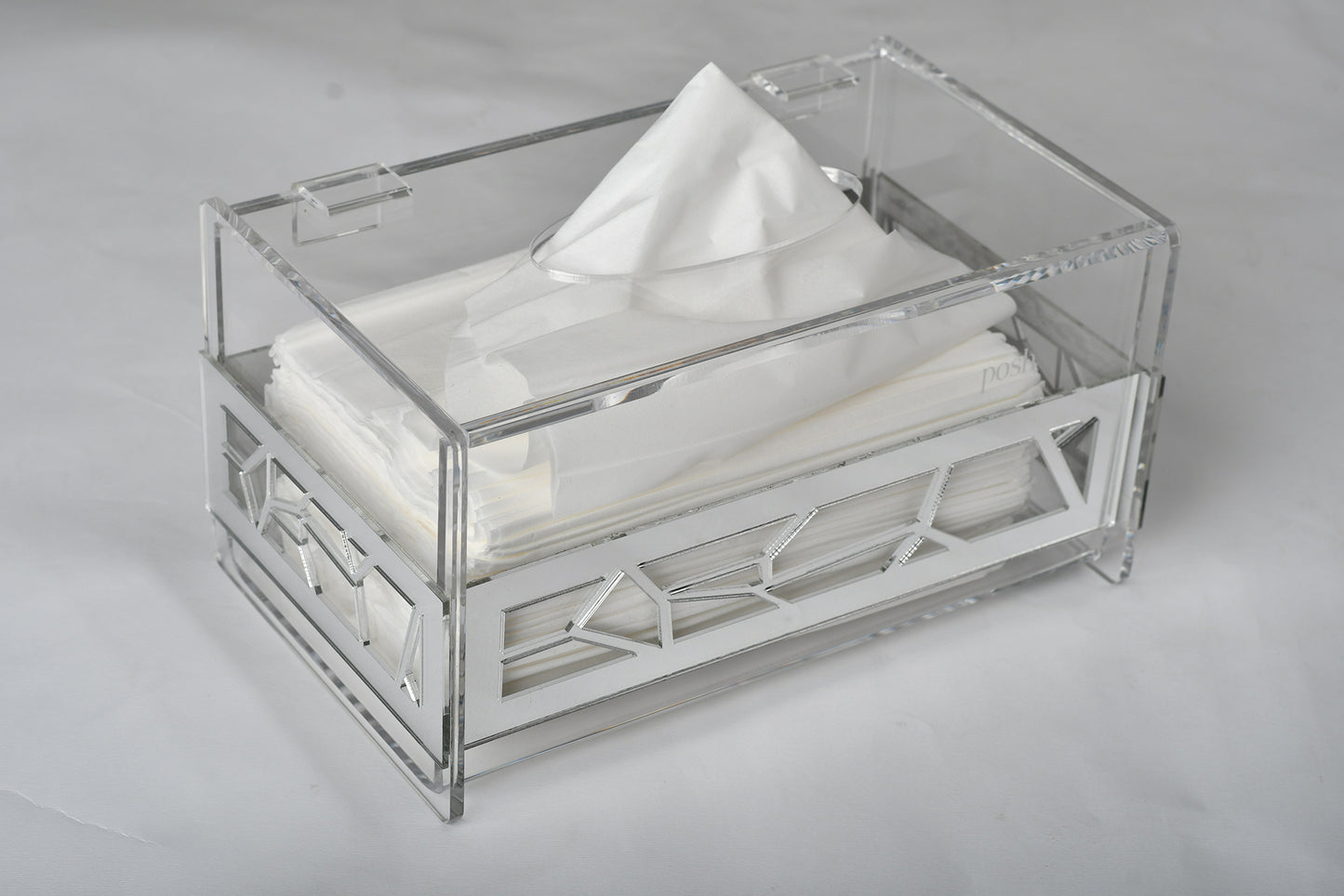 silver tissue box