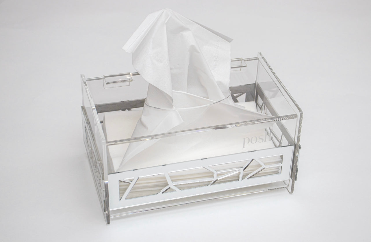 silver tissue box