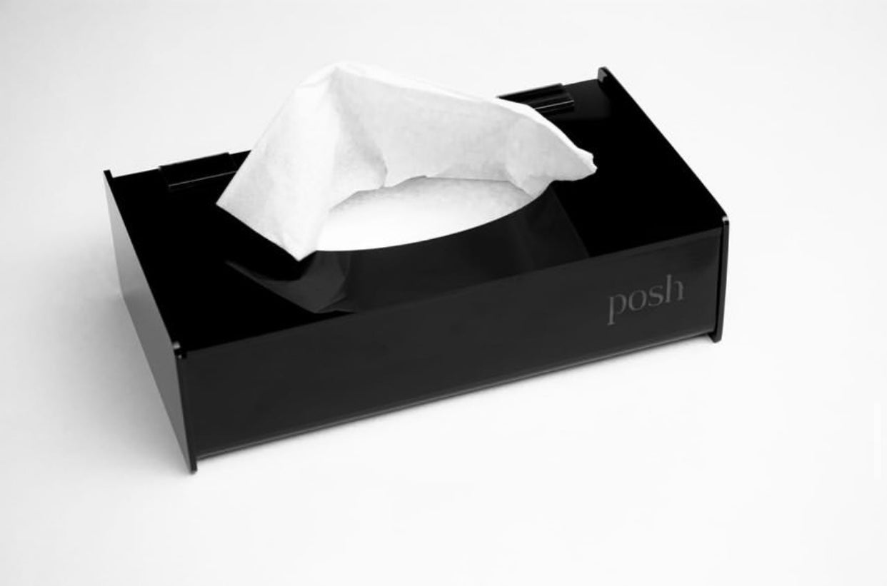 Black tissue box