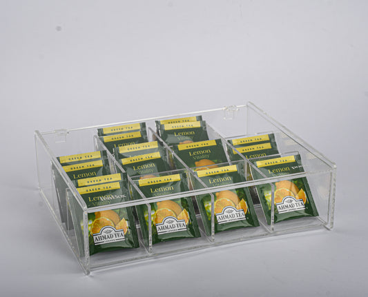 Transparent tea box 12 slots